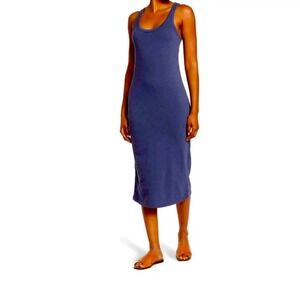 JAMES PERSE Tank Midi Dress Blue Size 1 Cotton Spandex Knit